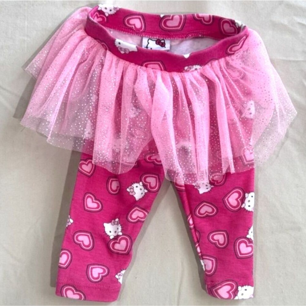 Sanrio Hello Kitty Baby Girl Pink Glitter Tulle Tutu Leggings SkirtPants 9M